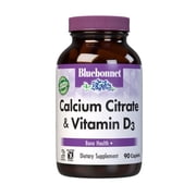 Bluebonnet Nutrition Calcium Citrate & Vitamin D3, Bone Health*, 90 Caplets, 22.5 Servings