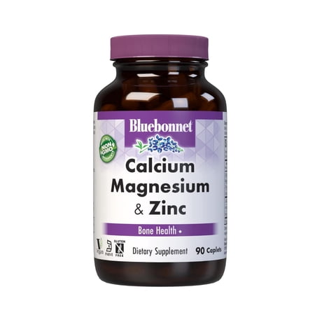 Bluebonnet Nutrition Calcium Magnesium Zinc Caplets, 90 Count