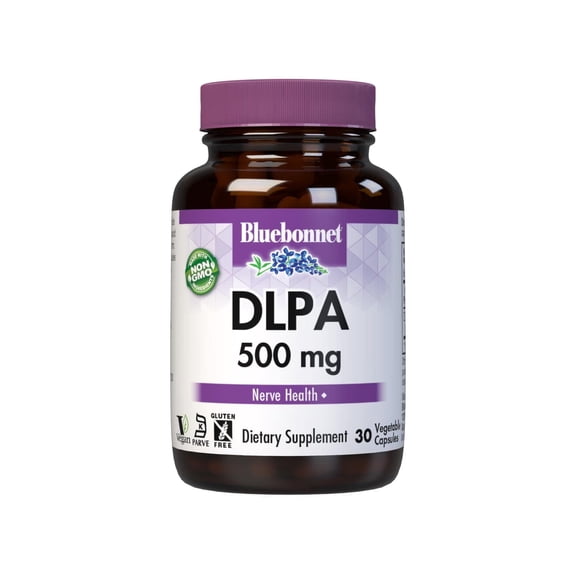Bluebonnet DLPA (DL-Phenylalanine) 500mg Amino Acid, Nervous System Support*, 30 Caps