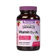 Bluebonnet Vitamin D3 & K2 EarthSweet Chewables, Immune, Mood & Heart*, Raspberry 60 Days