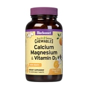 Bluebonnet Calcium Magnesium Vitamin D3 Bone Muscle & Relaxation*, 90 Orange Vanilla Chews