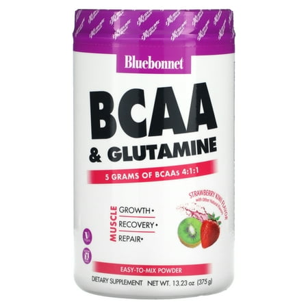 Bluebonnet Extreme Edge BCAA + Glutamine Powder Muscle & Recovery* Strawberry Kiwi, 30 Day