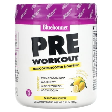 Bluebonnet Extreme Edge, Pre Workout + Nitric Oxide Booster, Lemon, 30 Servings