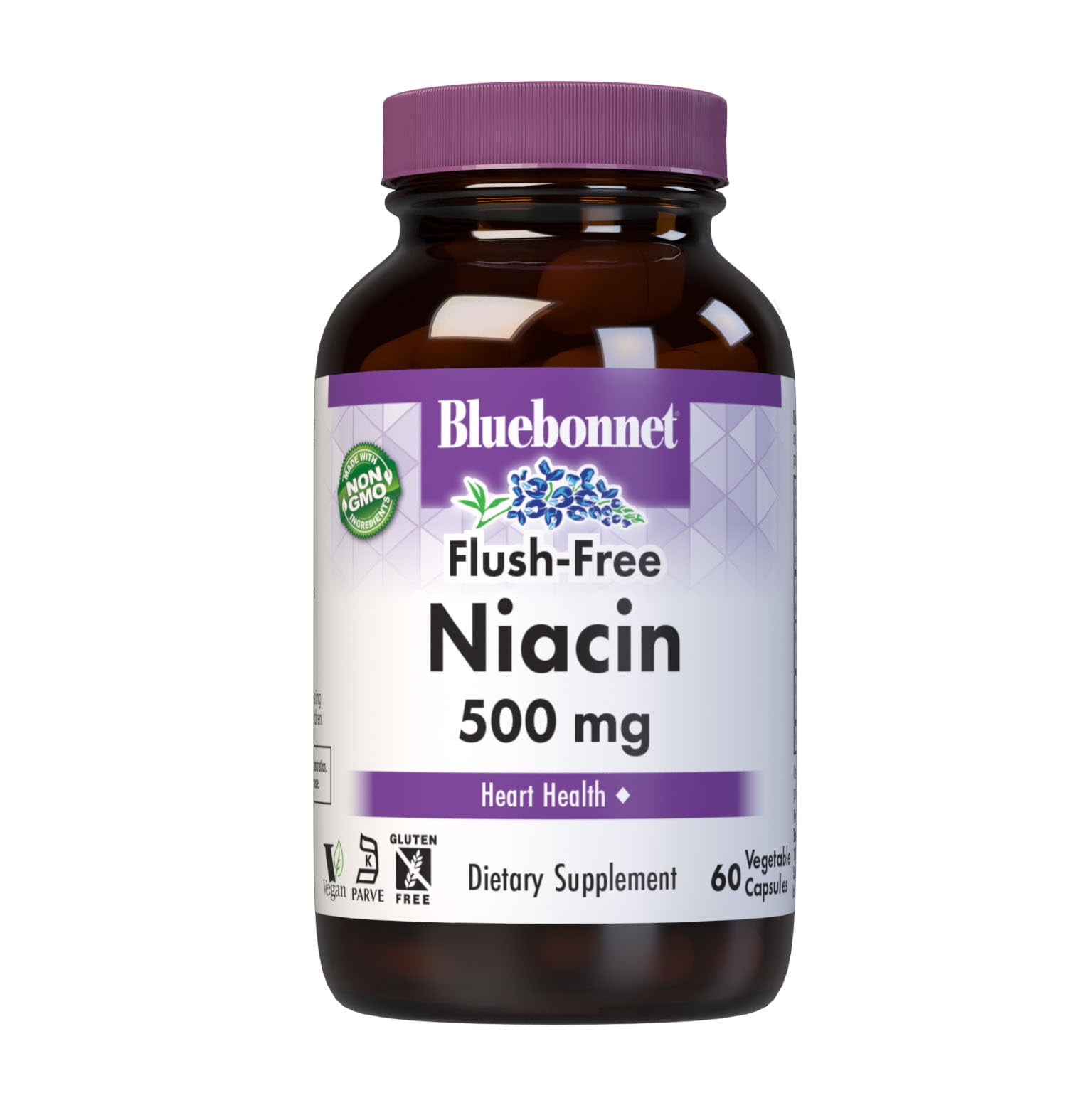 Bluebonnet Flush-Free Niacin 500mg, for Al Cardiovascular Support*, 60 Days