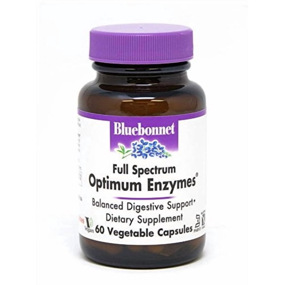Bluebonnet Nutrition Full Spectrum Optimum Enzymes Vegetarian Capsules, 60 Count