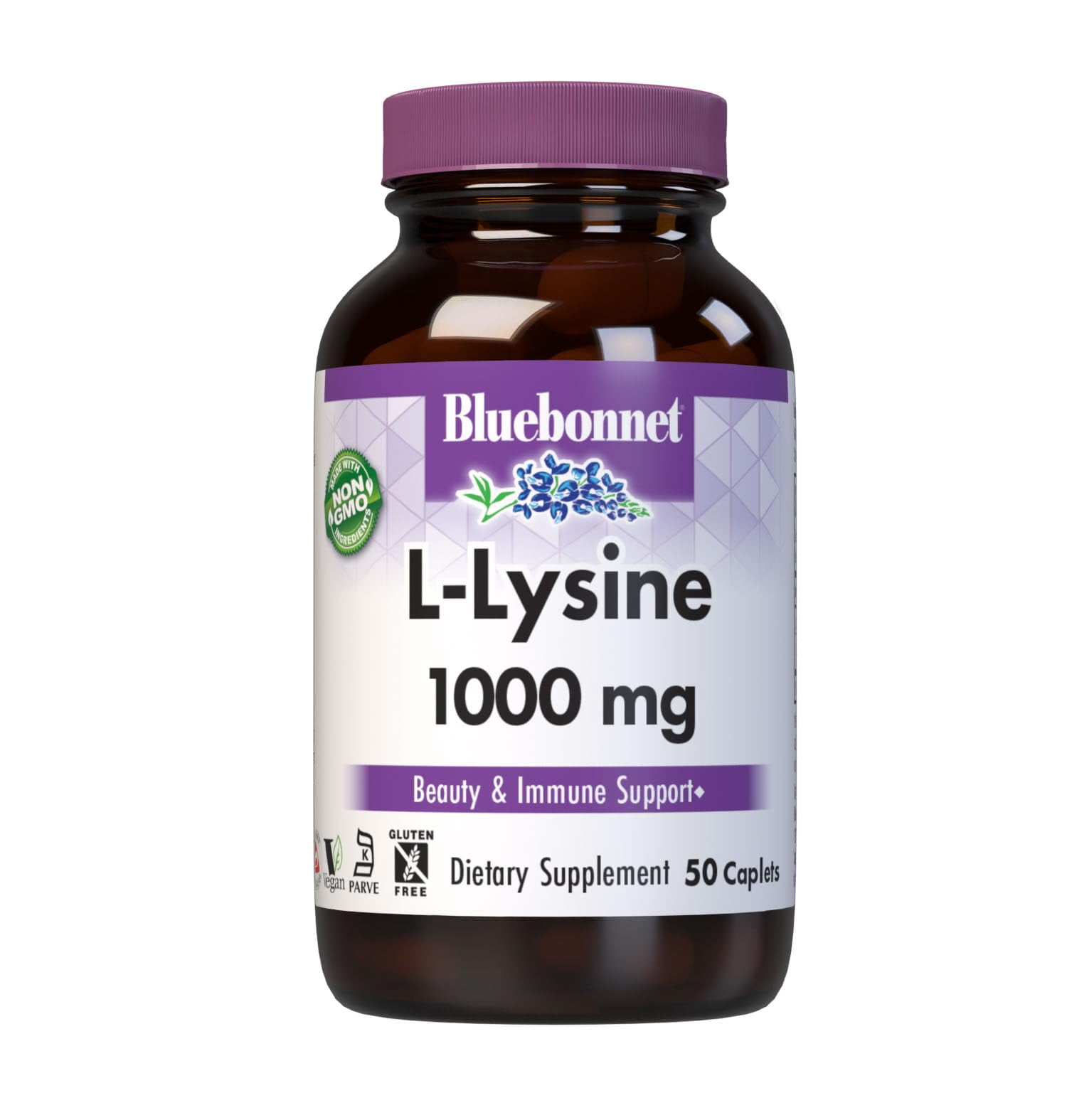 Bluebonnet Nutrition L-Lysine 1000mg Caplets, 50 Count