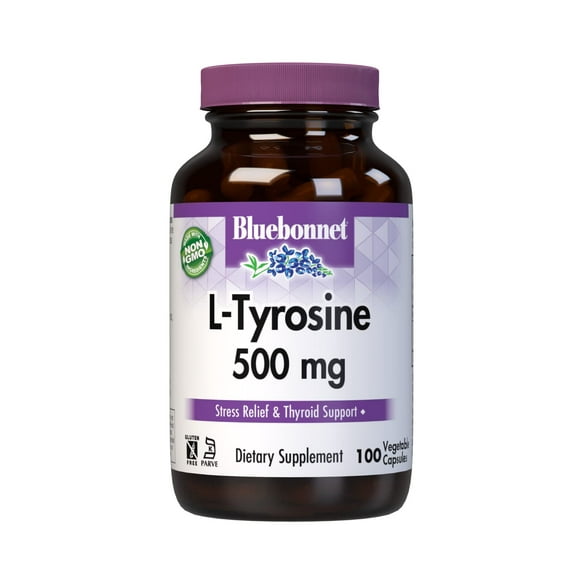 Bluebonnet Nutrition L-Tyrosine 500mg Vitamin Capsules, 100 Count