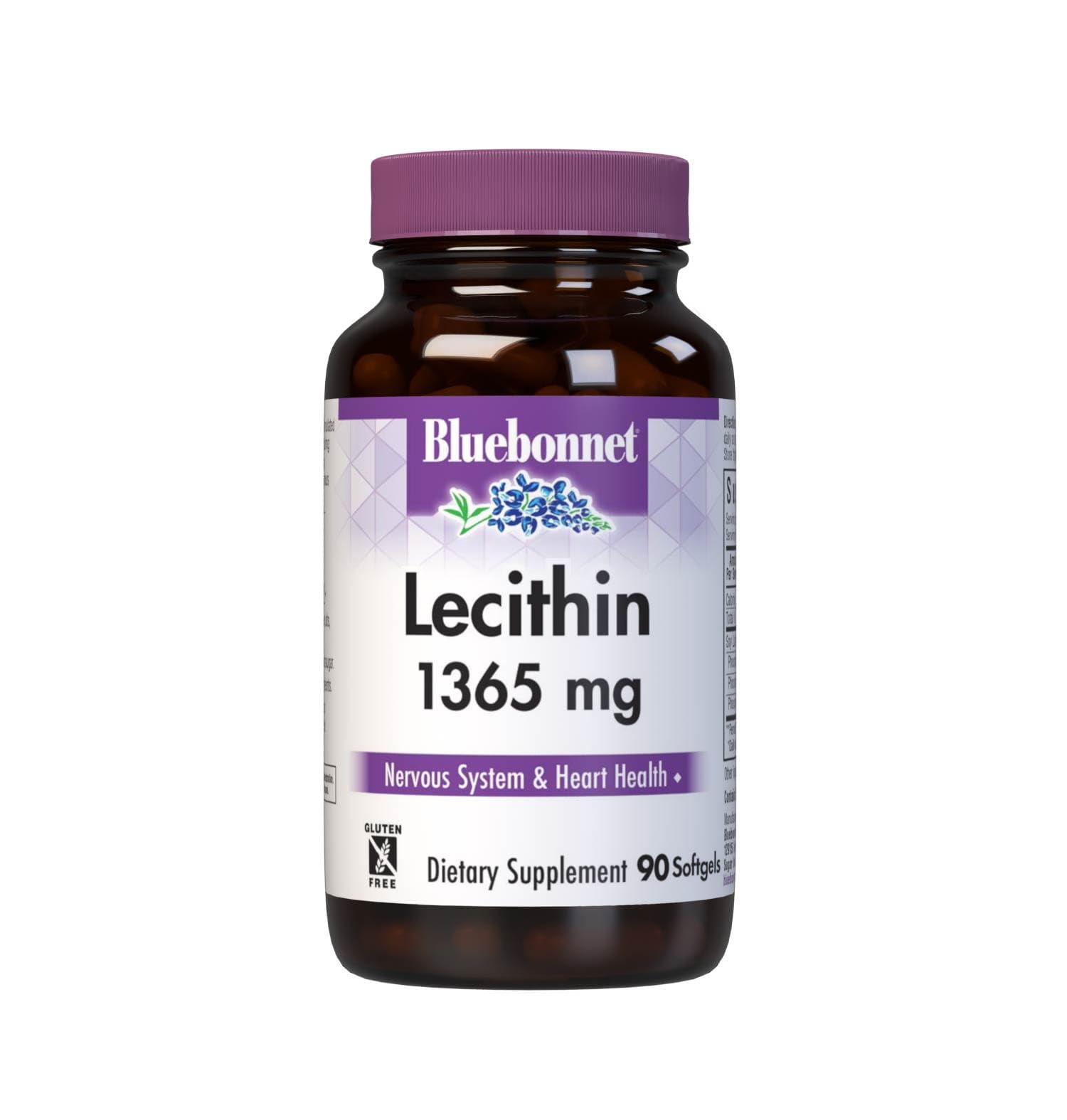 Bluebonnet Nutrition Lecithin 1365mg, Nervous System & Heart Health* 90 Count