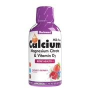Bluebonnet Liquid Calcium & Magnesium Citrate, Vitamin D3 Bone Health* 32 Days Mixed Berry