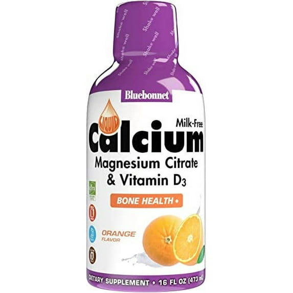 Bluebonnet Liquid Calcium Magnesium Citrate, Vit D3, Orange, 16Oz