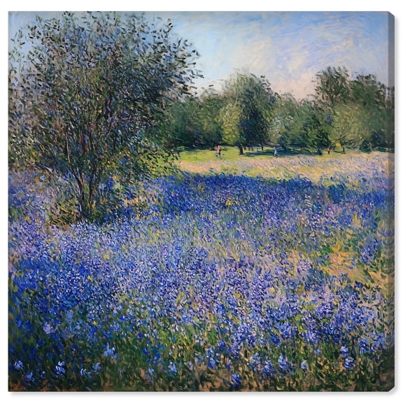 Bluebonnet Meadow I Canvas Pastel Landscape by Art Remedy, Gallery Wrapped, 24 x 24