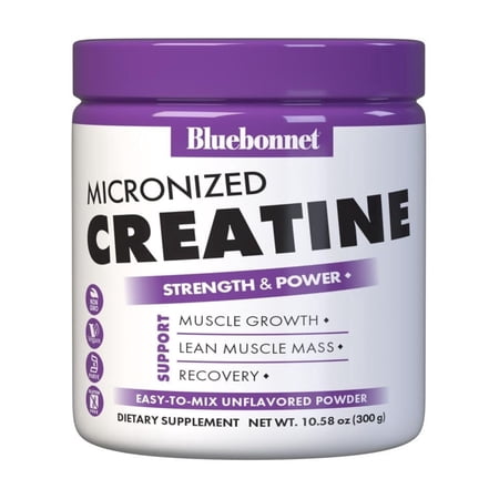 Bluebonnet Micronized Creatine Monohydrate 5g, Unflavored, 10.58 OZ, 60 Days