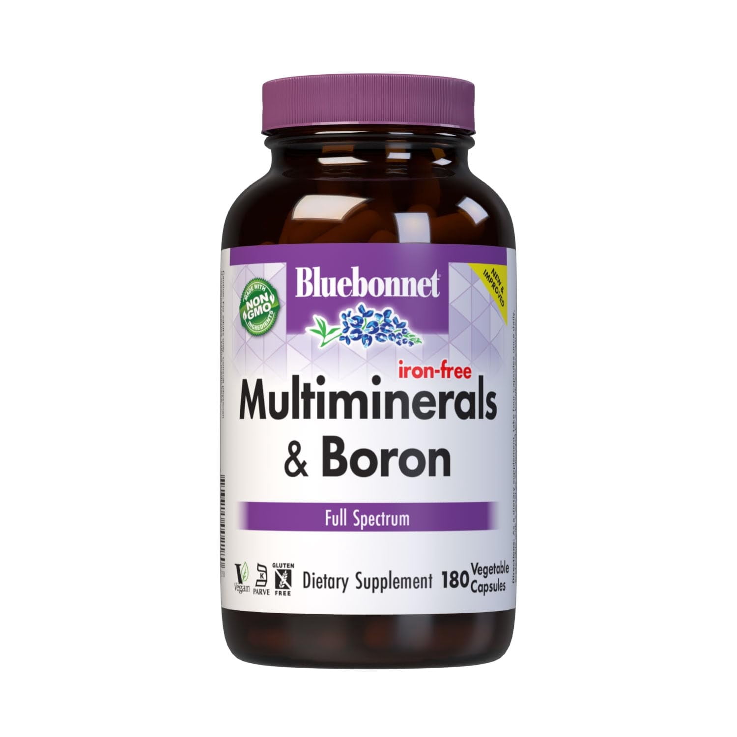 Bluebonnet Multi Minerals Supplement Plus Boron for Women & Men - No Iron, 45 Days