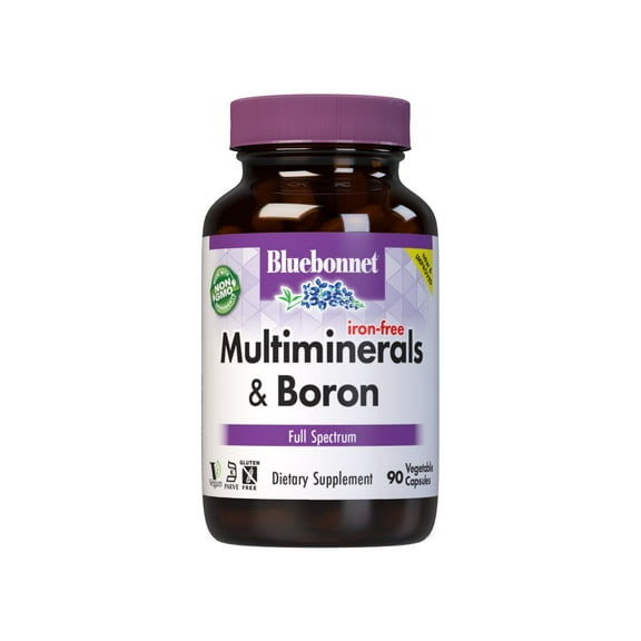 Bluebonnet Nutrition Multi Mineral Plus Boron Vegetarian Capsules without Iron, 90 Count