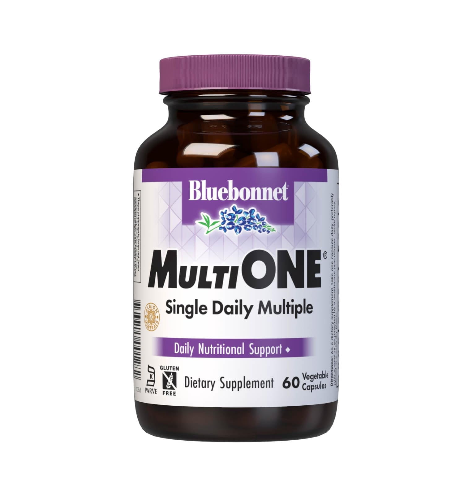 Bluebonnet Mult One (with Iron), Daily Support*, 60 Vegetable Capsules, 60 Servings