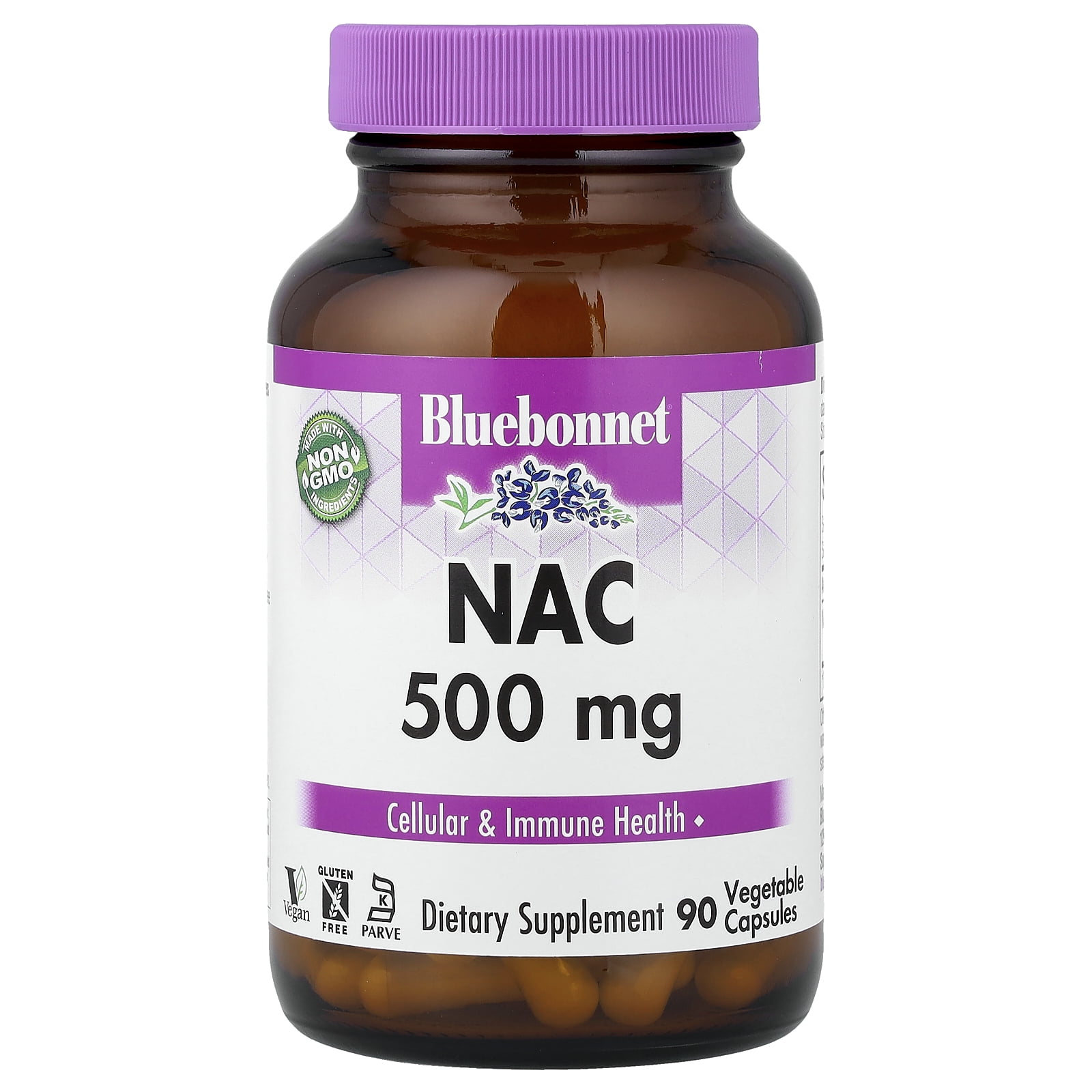 Bluebonnet NAC Supplement N-Acetyl-L-Cysteine 500mg - Cellular & Immune Support - 90 Days