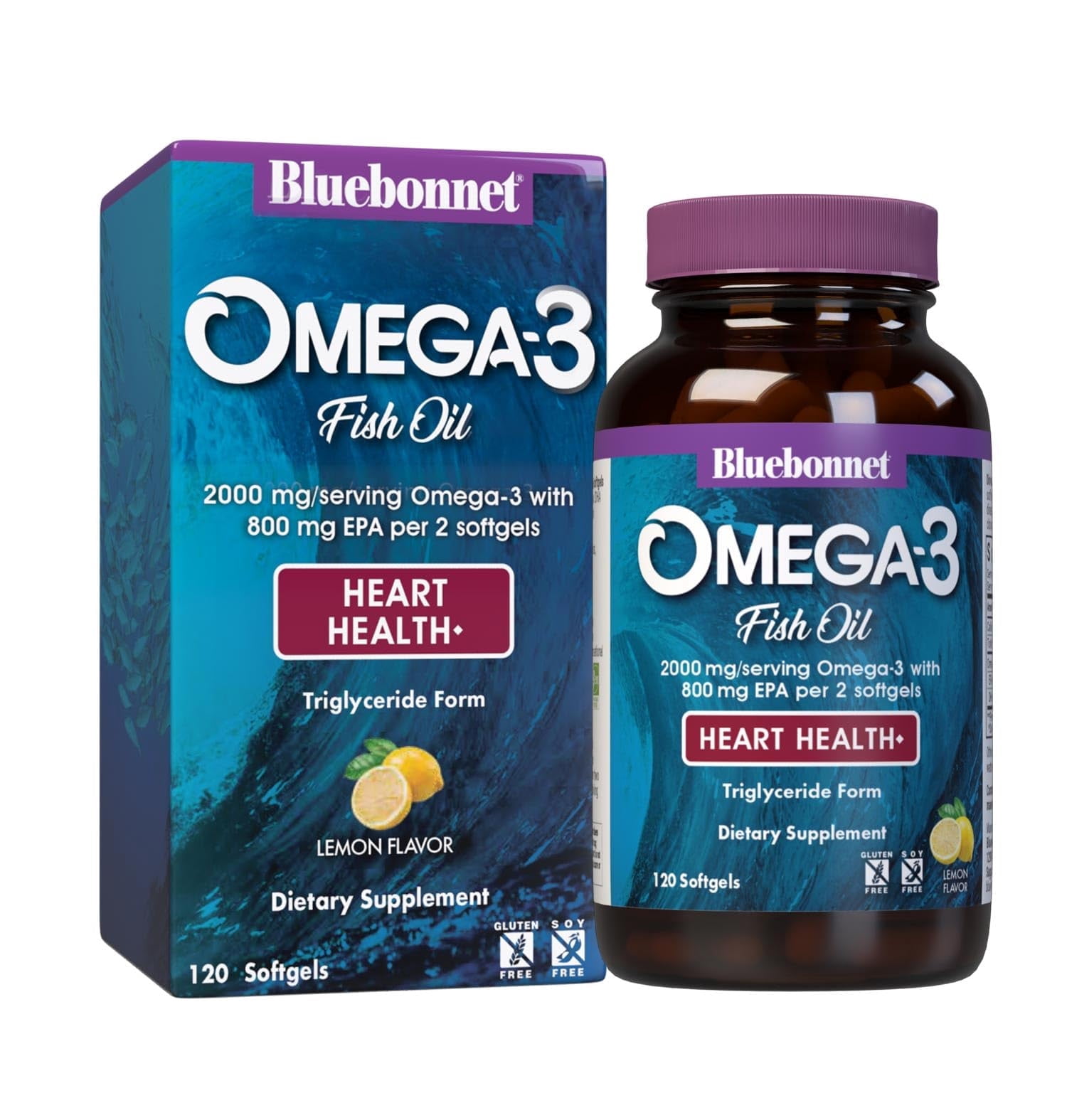 Bluebonnet Nutrition EPAx Omega-3 1000mg Heart Formula*, 120 Count