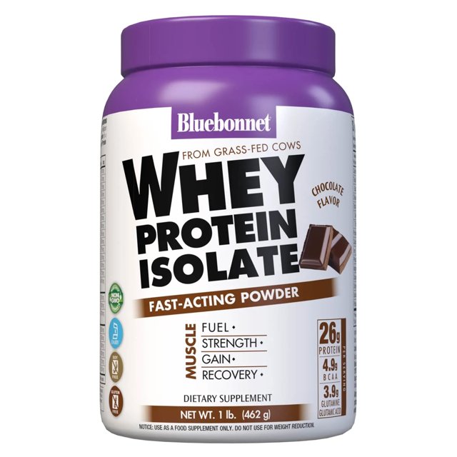 Nutrition 100 Natural Whey Protein Isolate Powder Natural Chocolate Flavor 1 lb