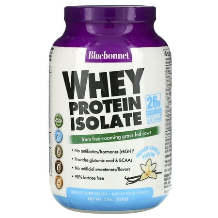 Bluebonnet Nutrition - 100% Natural Whey Protein Isolate Powder Natural French Vanilla Flavor - 2 lbs