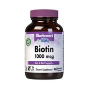 Bluebonnet Biotin 1000 mcg B Vitamin That Helps Make Keratin, Vegan, 90 Vegetable Caps
