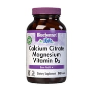 Bluebonnet Calcium Citrate Magnesium Plus Vitamin D3, Bone, Muscle & Relaxation, 90 Caps