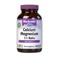 thumbnail image 1 of Bluebonnet Nutrition Calcium Magnesium 1:1 Ratio Vegetarian Capsules, 90 Count, 1 of 3
