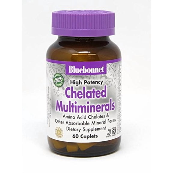 Bluebonnet High Potency Chelated Multiminerals, Albion Chelated Minerals, 60 Caps, 20 Days