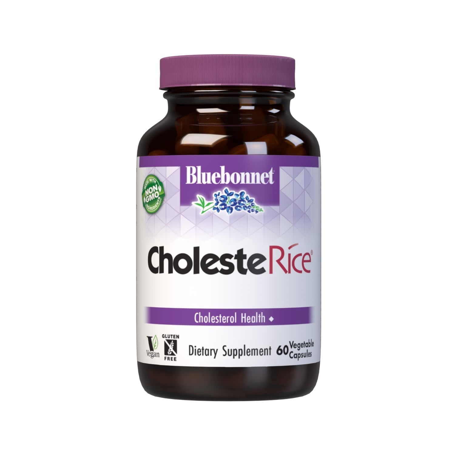 Bluebonnet CholesteRice, Red Yeast Rice Plant Sterols Pantethine CoQ10 Policosanol 60 Caps