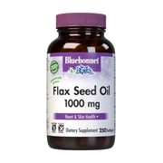 Bluebonnet Nutrition Flax Seed Oil 1000mg - Omega 3 6 9 Fatty Acids, 250 Count