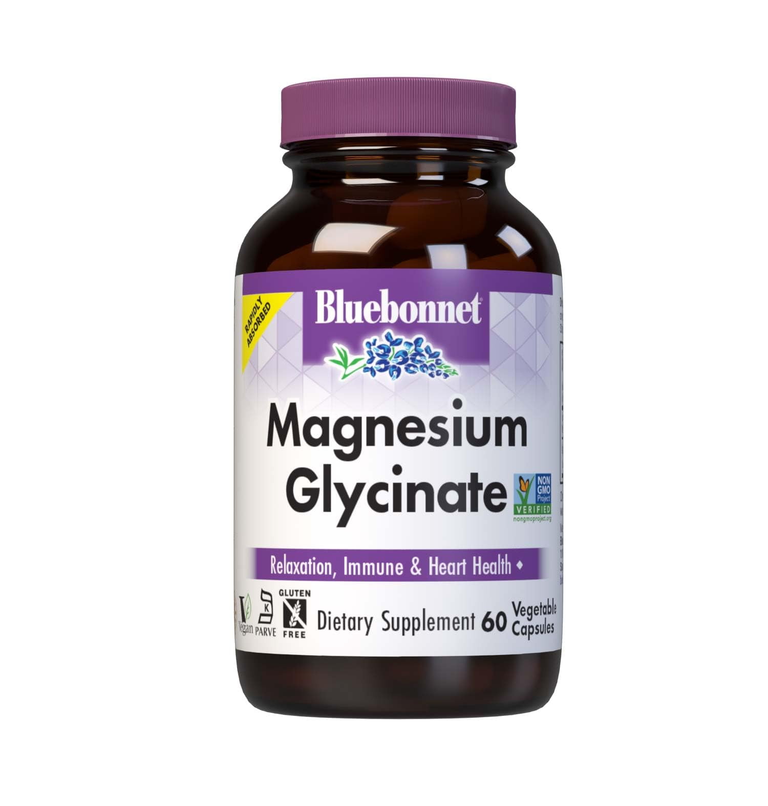 Bluebonnet Magnesium Glycinate, Energy Production*, Enzyme Function*, Non-GMO, 60 Capsules