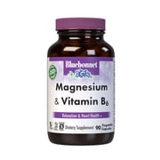 Bluebonnet Magnesium Oxide & B6 400mg Aspartate Vitamin B6 25mg, Heart & Brain* 90 Days