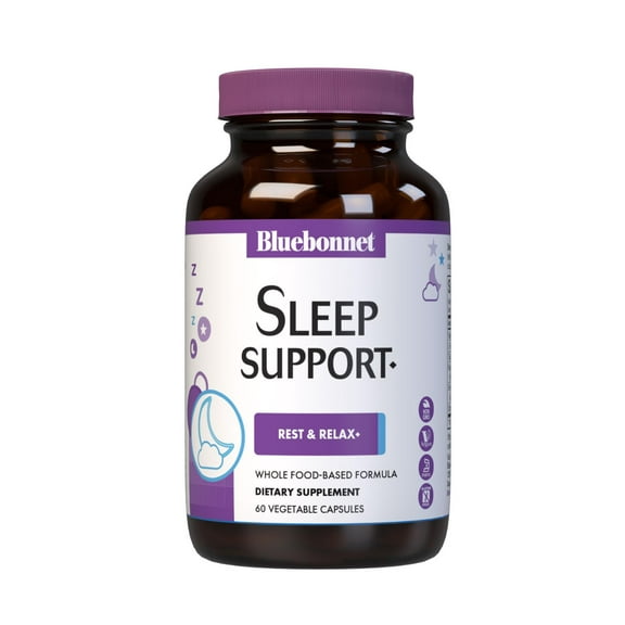 Bluebonnet Sleep Support, Rest & Relaxation Whole Food-Based Formula* 60 Veg Caps, 60 Days