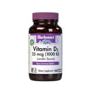 Bluebonnet Vitamin D3 1000 IU 25 mcg - Strong Bones & Immune Support* - 180 Veggie Caps