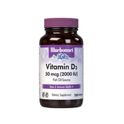 Bluebonnet Vitamin D3 2000 IU 50 mcg Cold-Water Fish Liver Oil & Safflower Oil, 250 Days