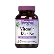 Bluebonnet Vitamin D3 & K2, for Strong-Healthy Bones*, Vegetarian, 60 Days