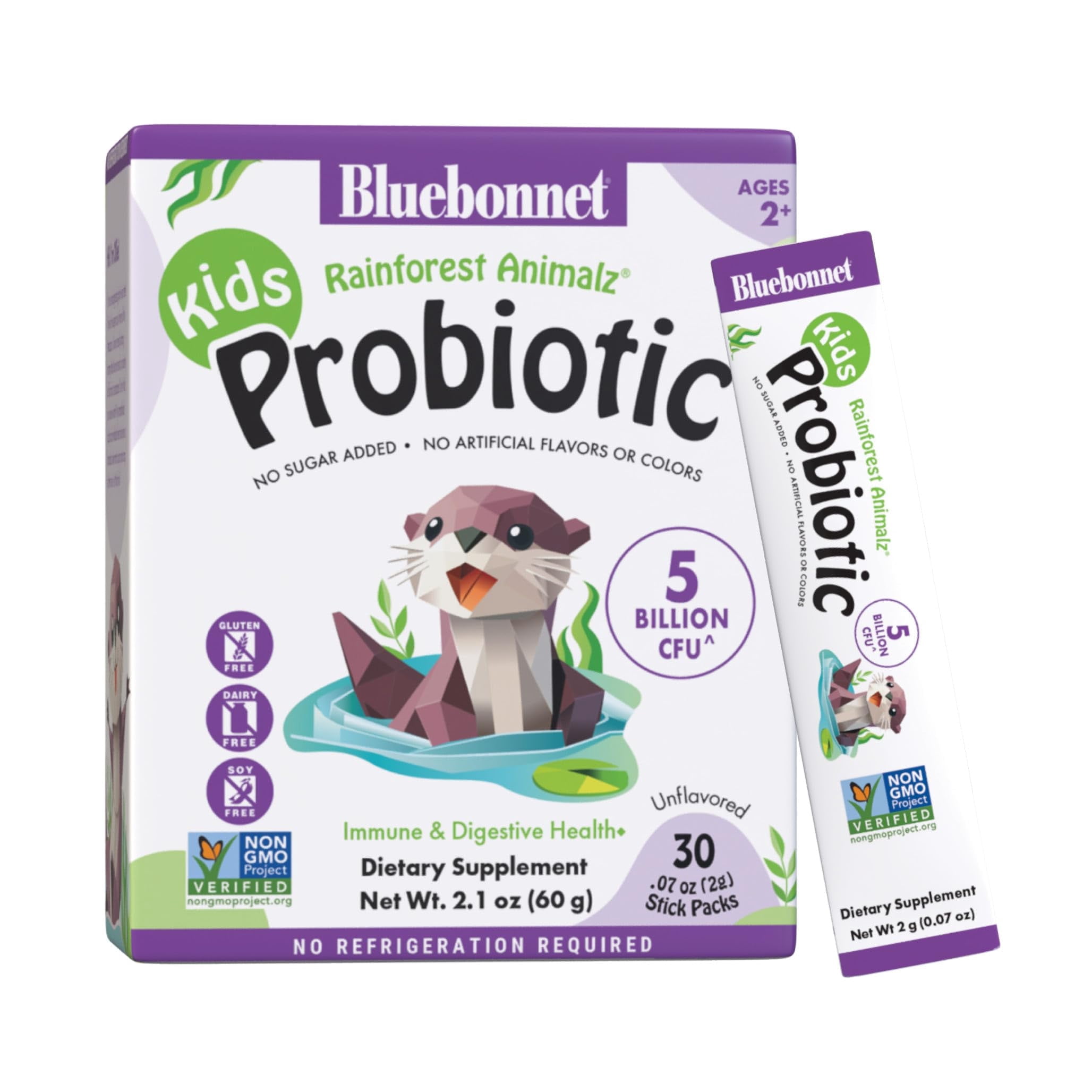 Bluebonnet Rainforest Animalz Kids Probiotic 5 Billion CFU^ Gut Health & Immunity* 30 Days