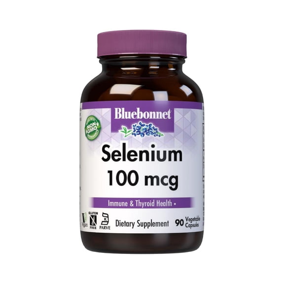 Bluebonnet Nutrition Selenium 100 mcg, Immune and Thyriod Health* - 90 Vegatable Capsules
