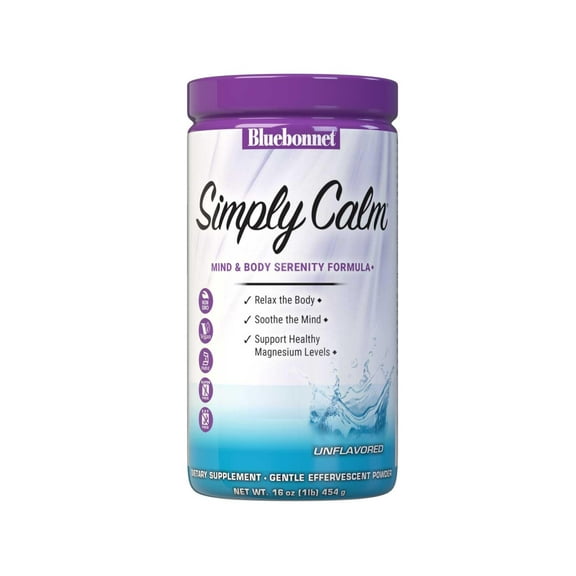 Bluebonnet Simply Calm Magnesium Powder 420mg - Mind & Body* 16oz 82 Days, Unflavored
