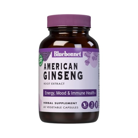 Bluebonnet Nutrition American Ginseng Root Extract Supplement 500mg, 60 Count
