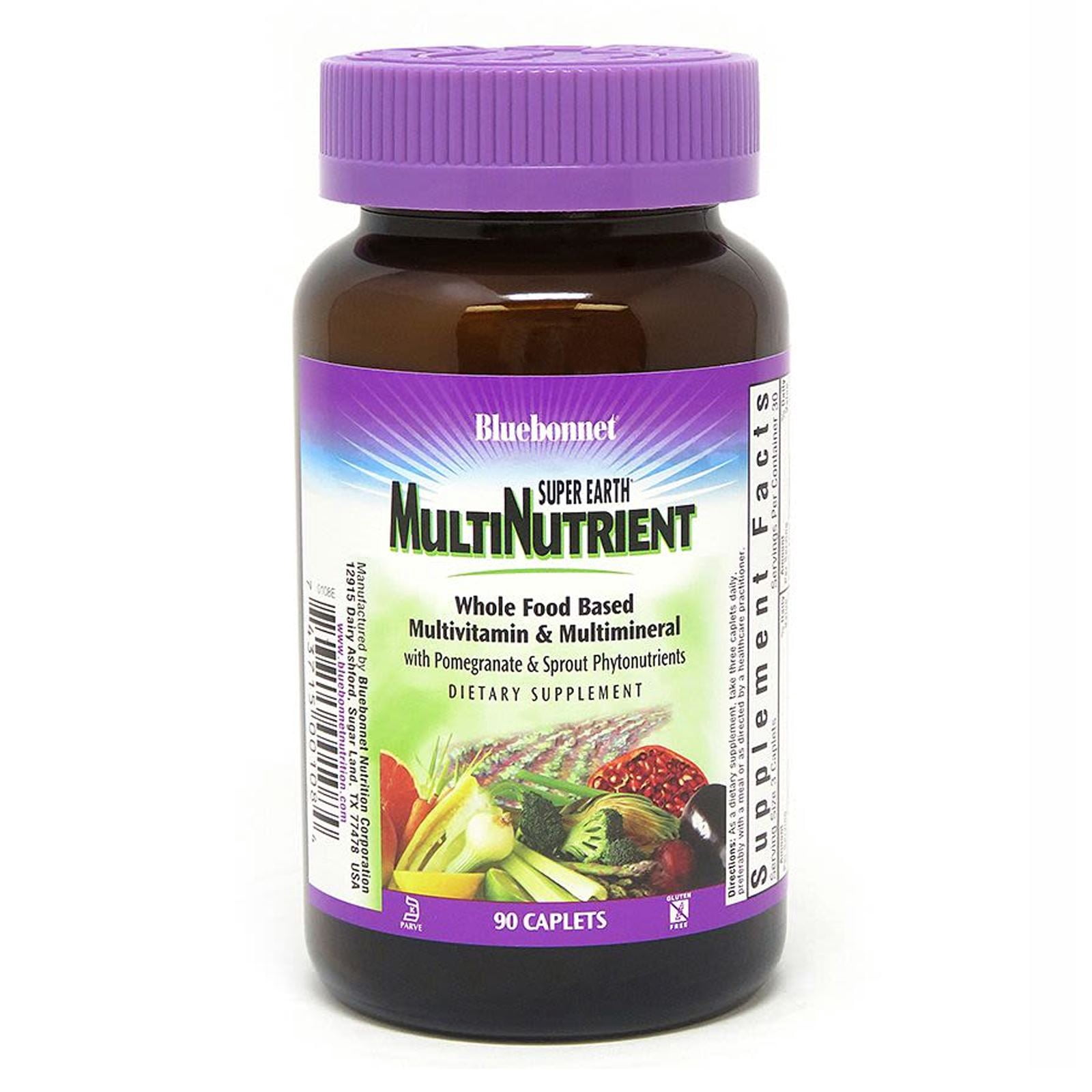 Bluebonnet Super Earth Multinutrient Formula with Iron 90 Caplets ...