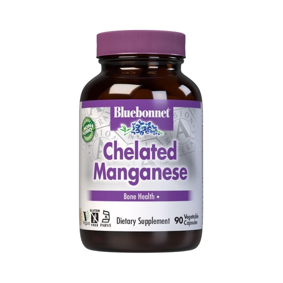 Bluebonnet Nutrition Albion Chelated Manganese, Amino Acid Chelate, 90 Count