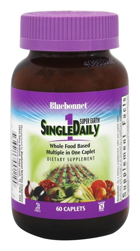 Bluebonnet Super Earth Single Daily Multinutrient Formula, With Iron, 60 Ct