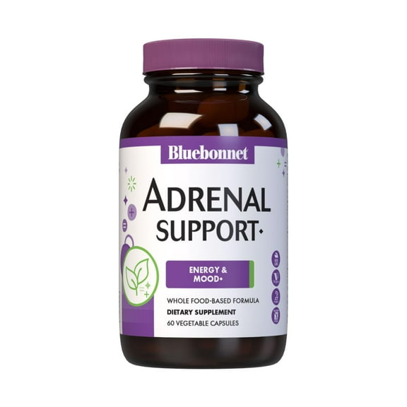 Bluebonnet Nutrition Adrenal Support, Energy & Mood*, 60 Vegetable Capsules, 30 Servings