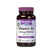 Bluebonnet Vitamin D3 2000 IU, Cholecalciferol from Lanolin, D3, 180 Days