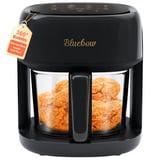 Bluebow 5 Quart Air Fryer with 360° Viewing Glass Pot, 8-in-1 Digital Touchscreen, Nonstick & Dishwasher Safe Basket, Less Oil, 1350W (Black) — image 1