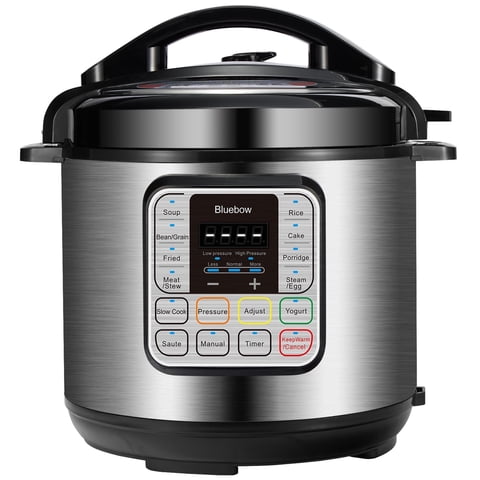 Bluebow 6.5 Quart Electric Pressure Cooker, 11-in-1 Multi Cooker Rice Cooker Slow Cooker Sauté Steamer, Stainless Steel