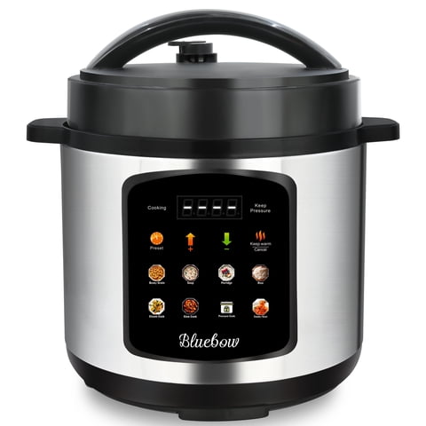 Bluebow 6.5 Quart Electric Pressure Cooker, 8-in-1 Multi Cooker Rice Cooker Slow Cooker Saut Steamer, Stainless Steel