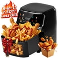 thumbnail image 1 of Bluebow Air Fryer, 7.5 Quart Large Capacity, 8-in-1 Multifunctional Cooker with Digital Touchscreen, Easy-View Window, Non-Stick Basket, Black, 1 of 7
