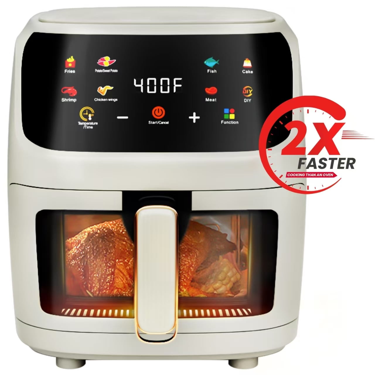 Bluebow Air Fryer Large 7 5QT 8 In 1 Digital Touchscreen Visible Cooking Window 1700W White: Key Details Before Checkout
