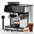 thumbnail interactive-video image 1 of Bluebow All-in-One Espresso Machine with Grinder, 20-Bar Automatic Coffee Maker, Built-in Milk Frother for Latte & Cappuccino, Single/Double Shot, 1 of 9